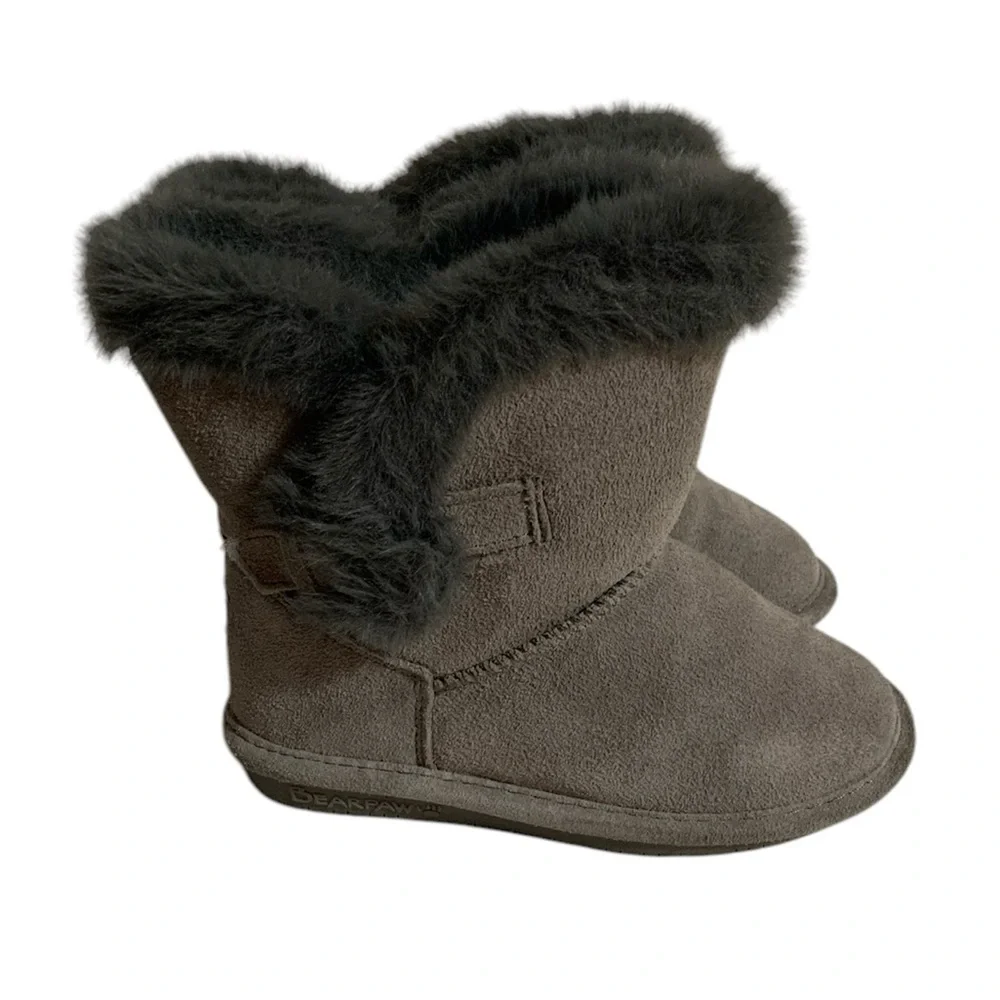 BearPaw Gray Suede Boots Girl 12